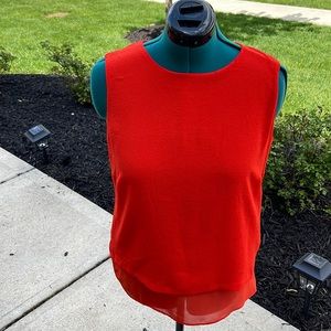 Orange Sleeveless Blouse
